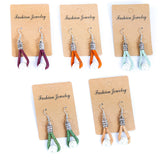 natural cork cord and plastic pearls handmade earrings-ER-185-MIX-5