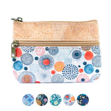 Triple Zip Printed Cork Women's Coin Purse