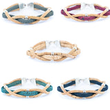 Hand-Woven Natural Cork Bracelet for Women – Cross-Design