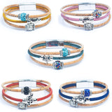 Adjustable Handmade Cork & Ceramic Bead Bracelet