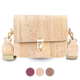 Natural cork purse with gold clasp
