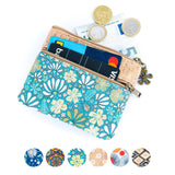 Double Zipper Cork Coin Purse – Floral Print