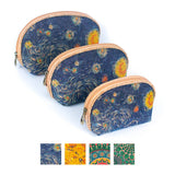 Luxury 3-Piece Cork Cosmetic Bag Set