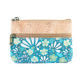 Women's Cork Coin Purse - floral pattern