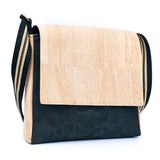 Corkadia Men's Natural & Black Cork Crossbody Bag