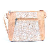 Floral White Print Cork Shoulder Bag