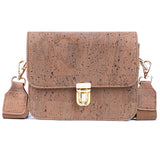 Elegant Solid Color Cork Crossbody Bag with Gold Clasp