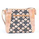 Floral White Print Cork Shoulder Bag