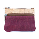 Minimalist Cork Coin Purse with Dual Zippers