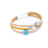 Adjustable Handmade Cork & Ceramic Bead Bracelet