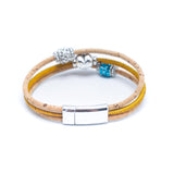 Adjustable Handmade Cork & Ceramic Bead Bracelet