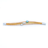 Adjustable Handmade Cork & Ceramic Bead Bracelet