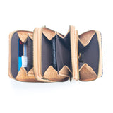 Triple-Zip Cork Crossbody Phone Bag: Eco-Friendly & Stylish 2311