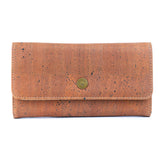 Women’s Natural Cork Long Wallet – Sustainable Vegan Wallet with Multiple Compartments