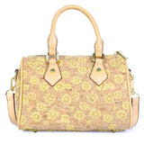 Floral Cork Crossbody Barrel Bag – Sustainable Summer Style