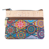 Minimalist Cork Coin Purse with Dual Zippers
