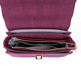 Elegant Solid Color Cork Crossbody Bag with Gold Clasp