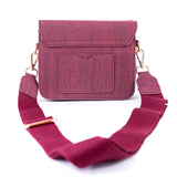 Elegant Solid Color Cork Crossbody Bag with Gold Clasp
