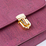 Elegant Solid Color Cork Crossbody Bag with Gold Clasp
