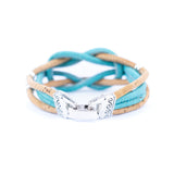 Handmade Braided Cork Bracelet – Natural & Color Mix