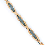 Hand-Woven Natural Cork Bracelet for Women – Cross-Design