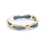 Hand-Woven Natural Cork Bracelet for Women – Cross-Design