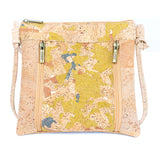 Cork Crossbody Bag with Dual Front Zippers – Vegan Lightweight Everyday Bag