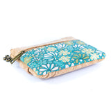 Double Zipper Cork Coin Purse – Floral Print