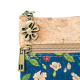 Double Zipper Cork Coin Purse – Floral Print