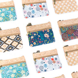 Double Zipper Cork Coin Purse – Floral Print