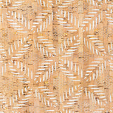 Natural Cork Fabric with White Geometric Pattern – Vegan Designer Material