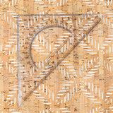 Natural Cork Fabric with White Geometric Pattern – Vegan Designer Material