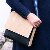 Corkadia Men's Natural & Black Cork Crossbody Bag