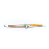 Adjustable Handmade Cork & Ceramic Bead Bracelet