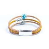 Adjustable Handmade Cork & Ceramic Bead Bracelet