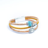 Adjustable Handmade Cork & Ceramic Bead Bracelet