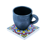 Elegant Portuguese Tile-Inspired Ceramic & Cork Coasters - Set of 6 L-038