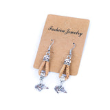 natural cork cord and 5 styles of pendants handmade earrings-ER-179-MIX-5