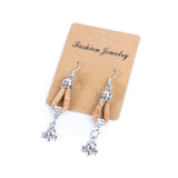 natural cork cord and 5 styles of pendants handmade earrings-ER-179-MIX-5