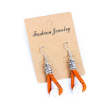 natural cork cord and plastic pearls handmade earrings-ER-185-MIX-5