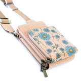 Triple-Zip Cork Crossbody Phone Bag: Eco-Friendly & Stylish 2311