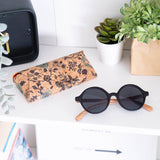 Women's Cork Sunglasses with UV Protection (Including case) L-1070