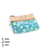 Triple Zip Printed Cork Women's Coin Purse - dimensions