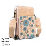 Triple-Zip Cork Crossbody Phone Bag: Eco-Friendly & Stylish 2311