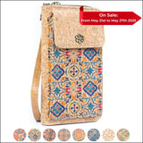 Cork Crossbody Phone Bag Printed Vegan Purse Wallet BAGD-600 Flash Sales