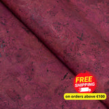 Dark Red Block - Style Cork Fabric With Black Backing 0.90Mm Thickness Cof - 530 - B Cork Fabric