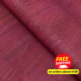 Dark Red Cork Fabric With Black Backing 0.80Mm Thickness Cof - 530 - C Cork Fabric
