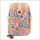 Floral Cork Crossbody Phone Bag for Women – Double Zipper BAGD-605 C Flash Sales