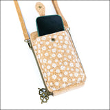 Floral Cork Crossbody Phone Bag for Women – Double Zipper BAGD-605 Flash Sales
