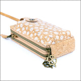 Floral Cork Crossbody Phone Bag for Women – Double Zipper BAGD-605 Flash Sales
